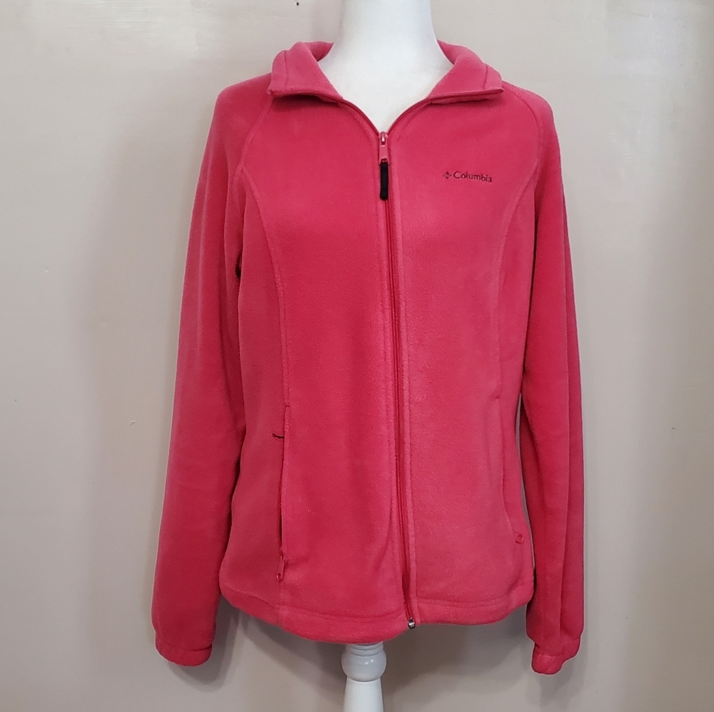 Columbia pink fleece zip jacket
